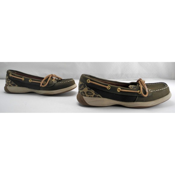 Sperry Top-Sider Brown Nubuck Leather Mesh Camouflage Boat Shoes - Women's 6M - Picture 3 of 8